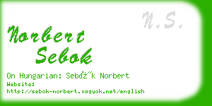 norbert sebok business card